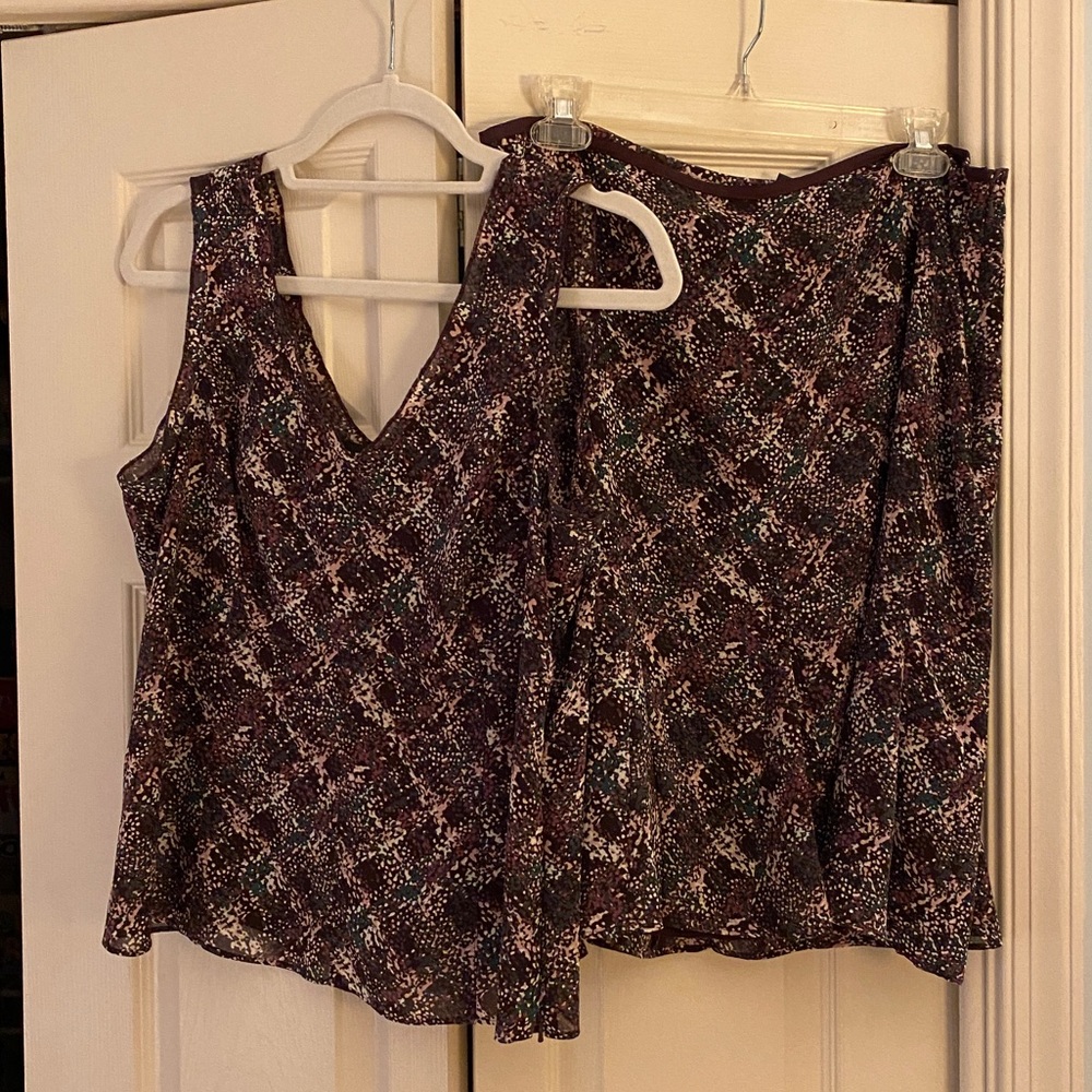 Plum Floral two piece sleeveless